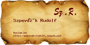 Szpevák Rudolf névjegykártya
