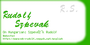 rudolf szpevak business card